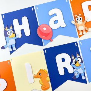 Bluey Blue Birthday Banner
