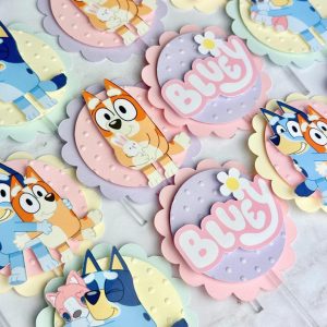 Bluey Pastel Colors Cupcake Toppers