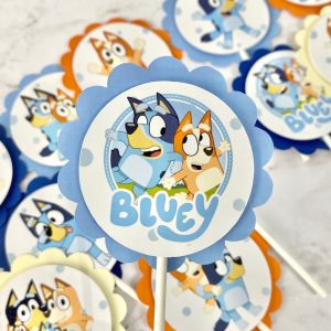 Bluey Blue Cupcake Toppers