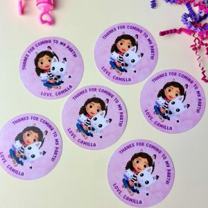 Gabby Dollhouse Thank You Stickers