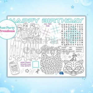 K-pop Saja Boys Activity Sheet